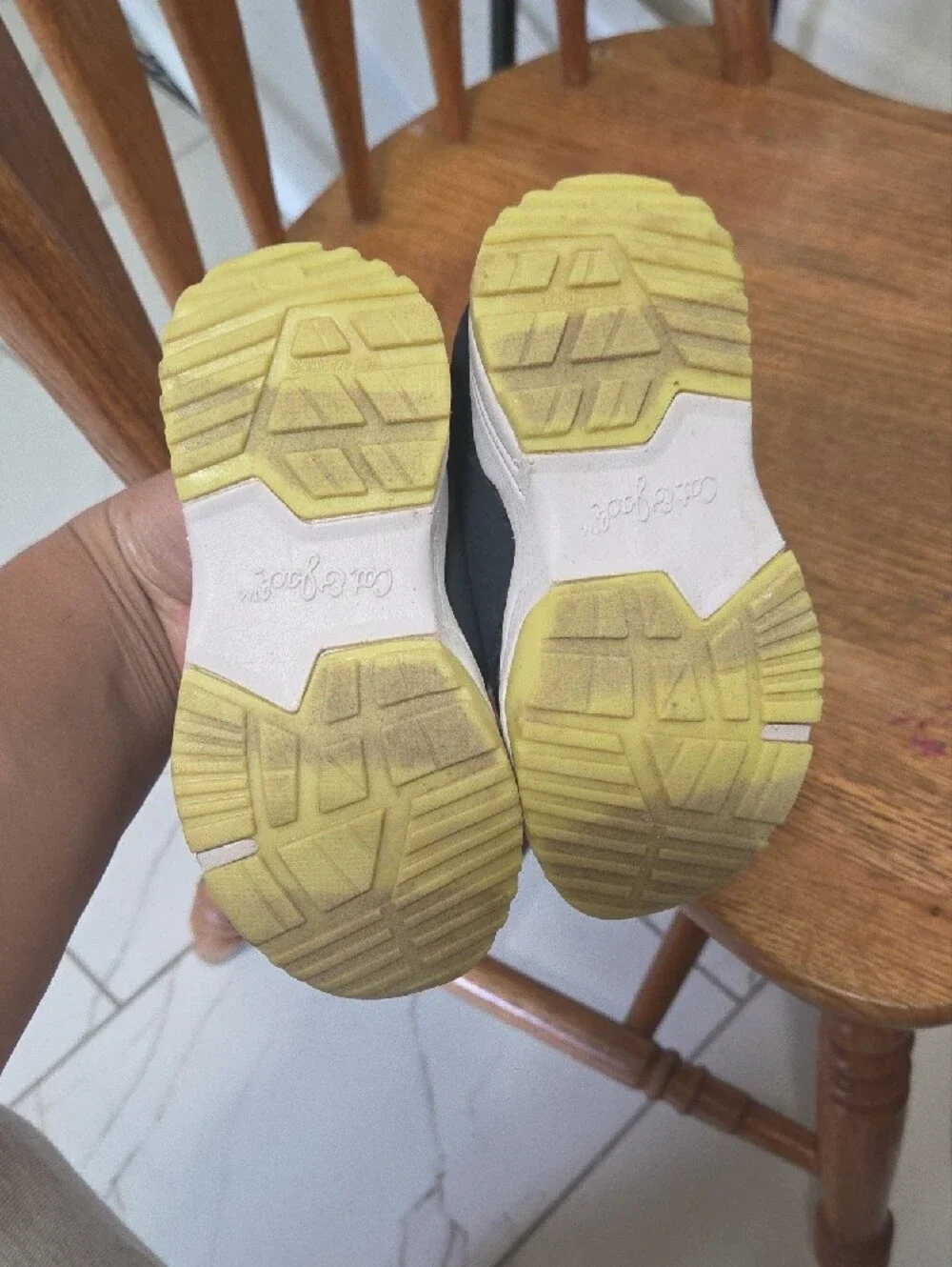 Cat & Jack Black Sneakers with Neon Yellow Accents